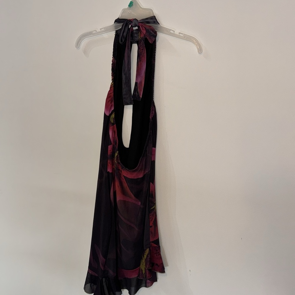 Murci Black Floral Keyhole Mini Dress - Picture 4 of 5